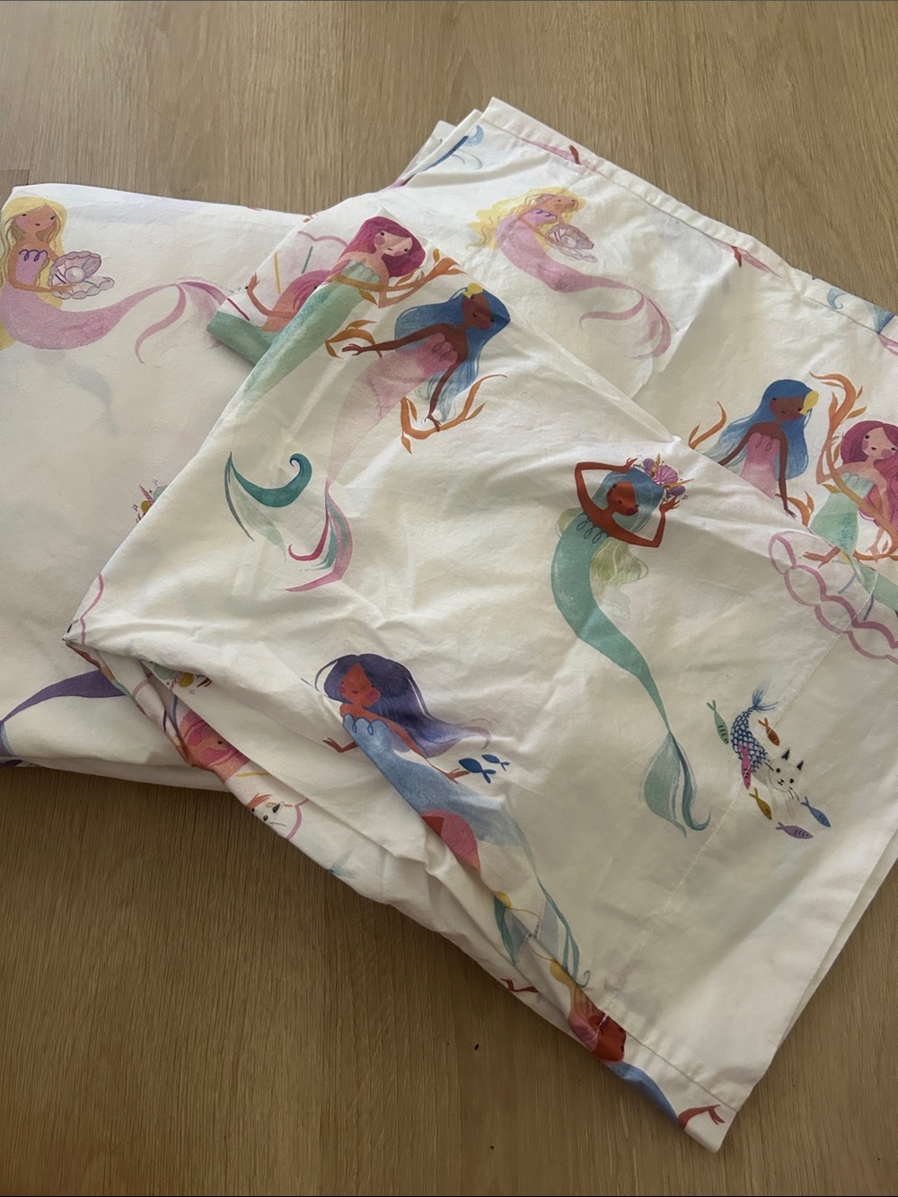 🤎 Pottery Barn KIDS Gemma mermaid FULL FLAT SHEET W/ 2 pillowcases
